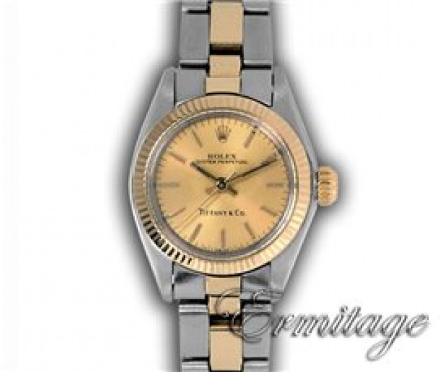 Rolex 6719 Yellow Gold & Steel on Oyster, Fluted Bezel Champagne with Gold Index